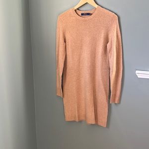 Beautiful wool sweater dress with elbow patches